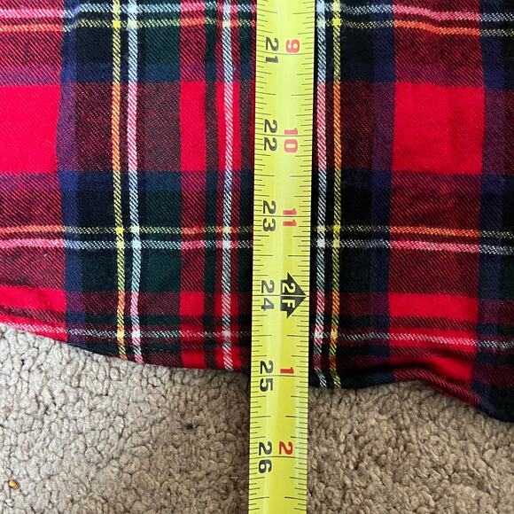 L.L. Bean Womens Scotch Plaid Flannel M Red Holiday Christmas Classic Cabincore - Picture 6 of 8